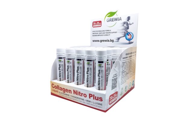 СТАВИ / КОСТИ / ВЪЗСТАНОВЯВАНЕ - COLLAGEN NITRO PLUS - GLUСОЅАMІNЕ / СHОNDRОІTІNЕ / MSM / L- LYSINE 30 x 25ml